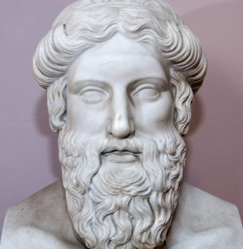 Weiße Statue Kopf mit Bart